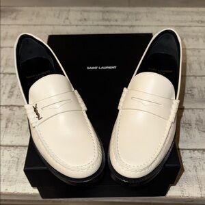 Saint Laurent Cream Loafers for Men